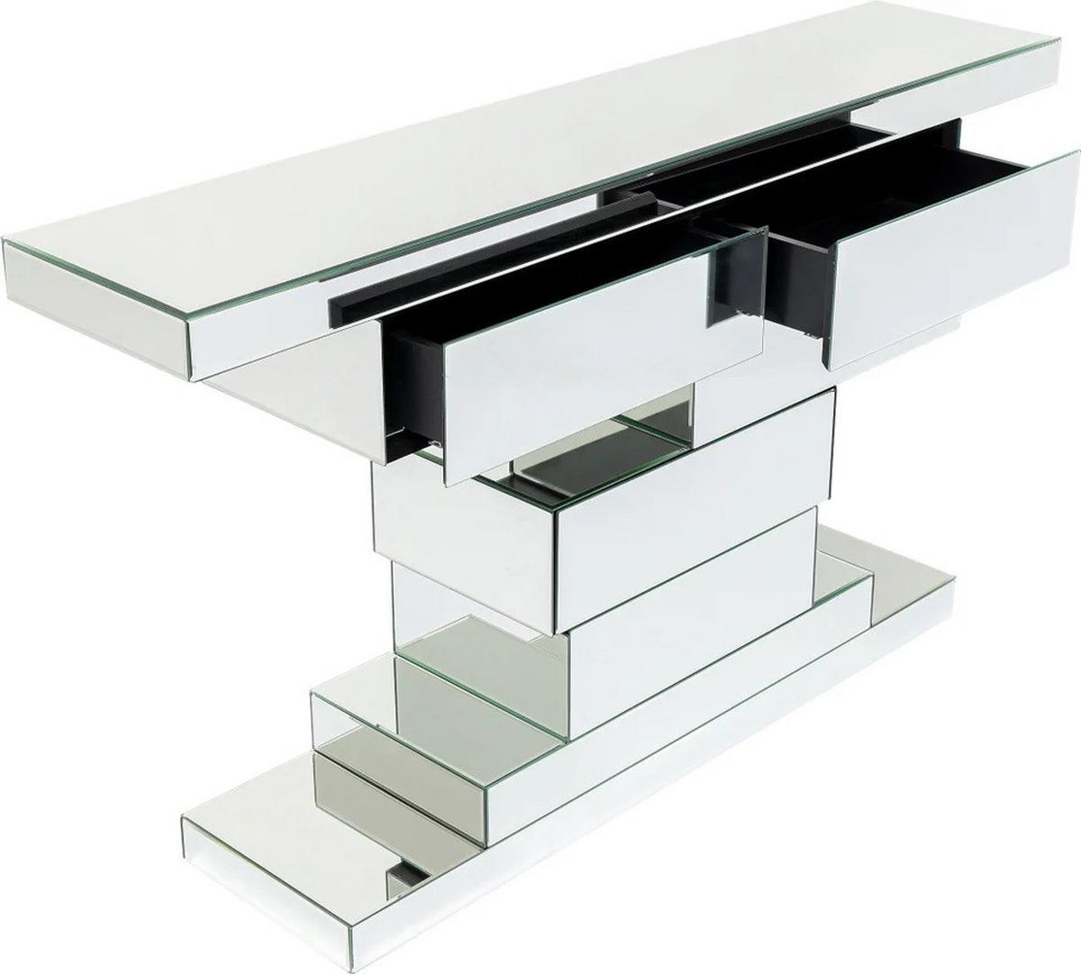 Konsolentisch Brick Mirror, Spiegelglas, B: 140 cm - Trend, Glas/Holzwerkstoff (140/80/30cm) - Kare-Design