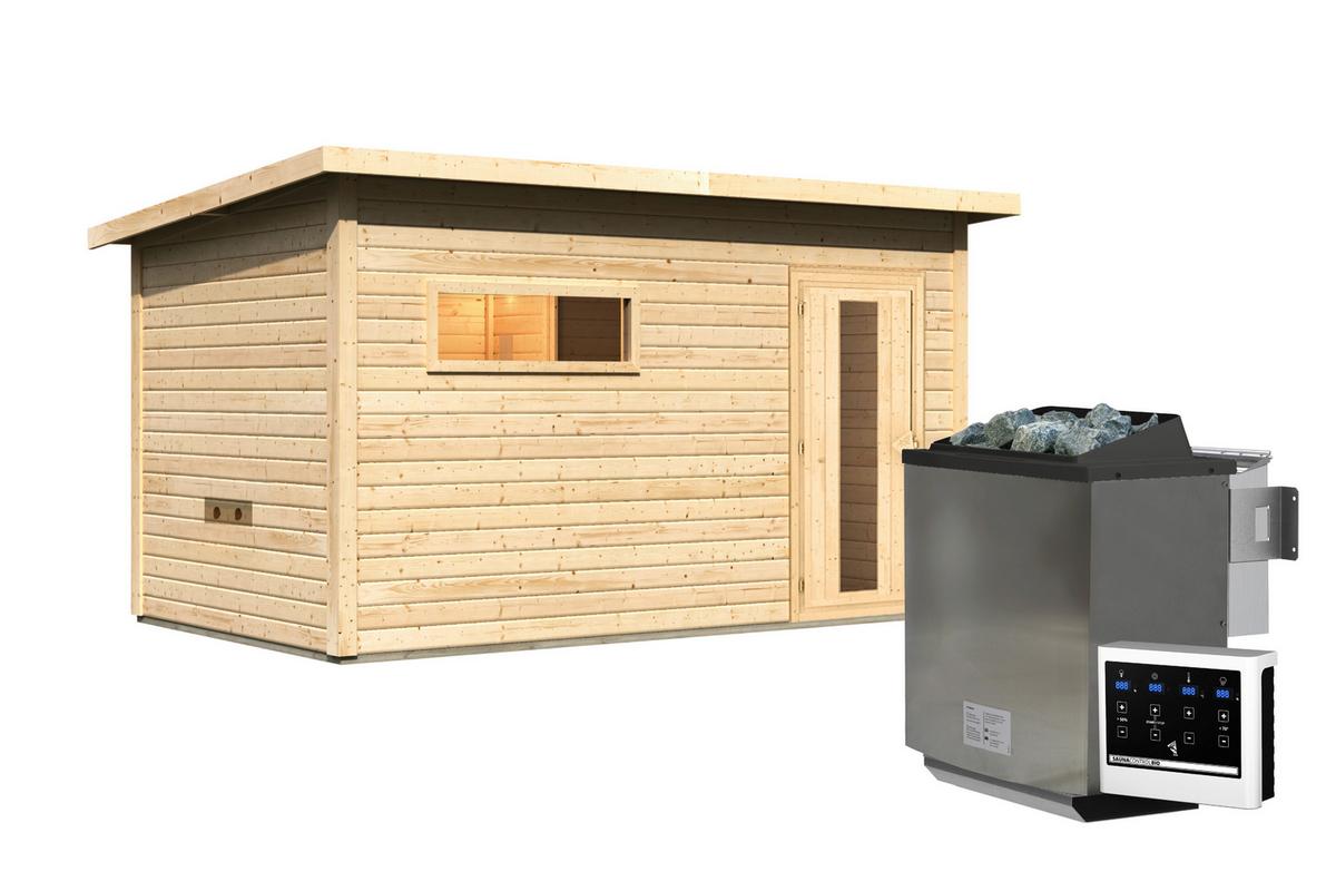 Saunahaus Bente 6 396/217/231 cm - Fichtefarben, Basics, Holz (396/217/231cm)