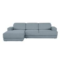 Ecksofa Frans Blau S: 204 cm - Blau/Schwarz, Design, Textil (204/293cm) - MID.YOU