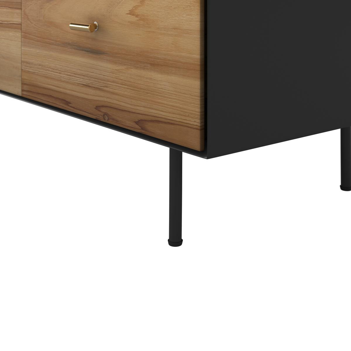 Komoda GIORGIA - čierna/zlatá, Modern, kov/drevo (90/66/40cm) - Bessagi Home