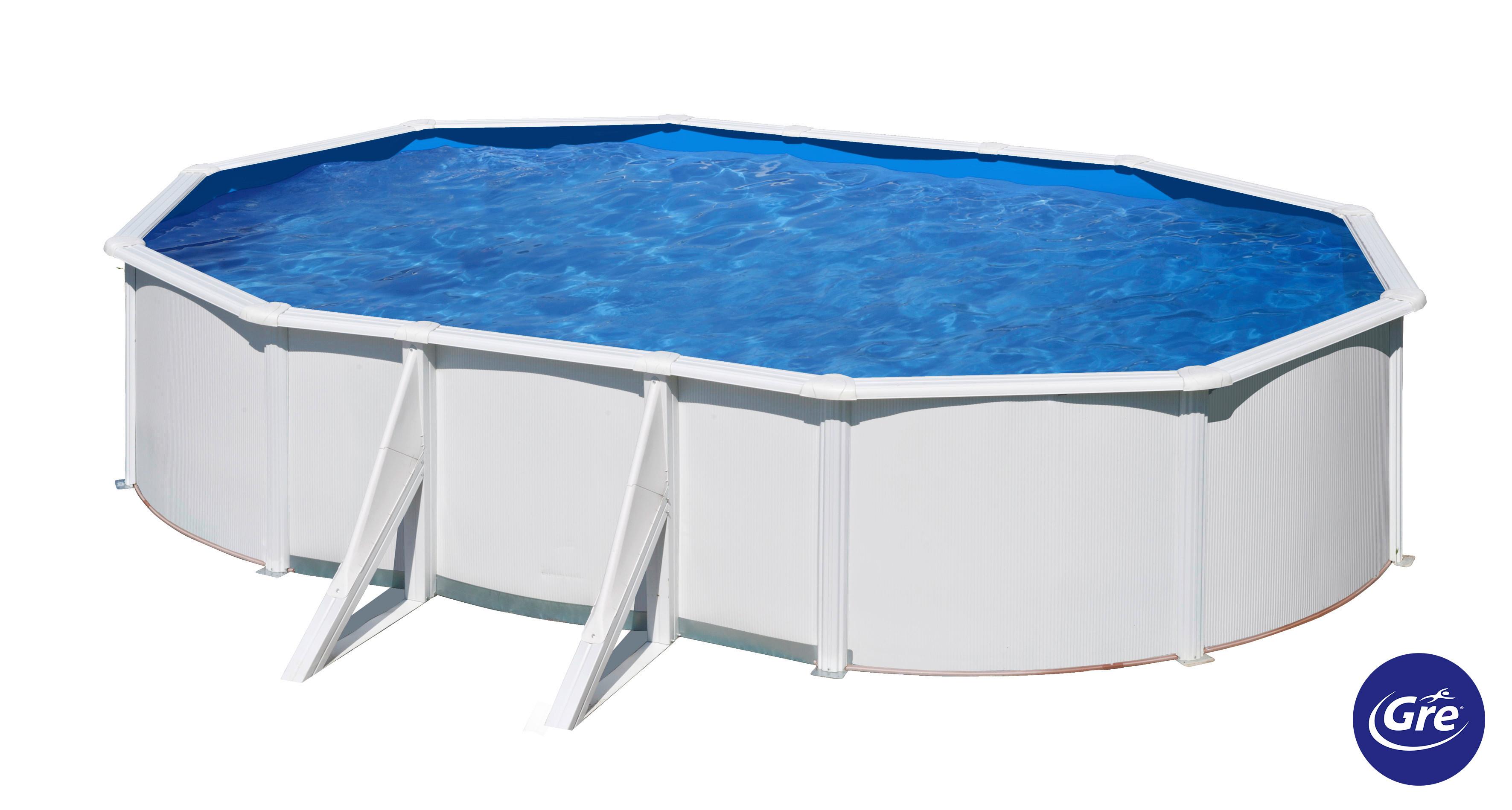 Pool-set Bora Bora - Weiß, KONVENTIONELL, Metall (500/300/120cm) - Gre