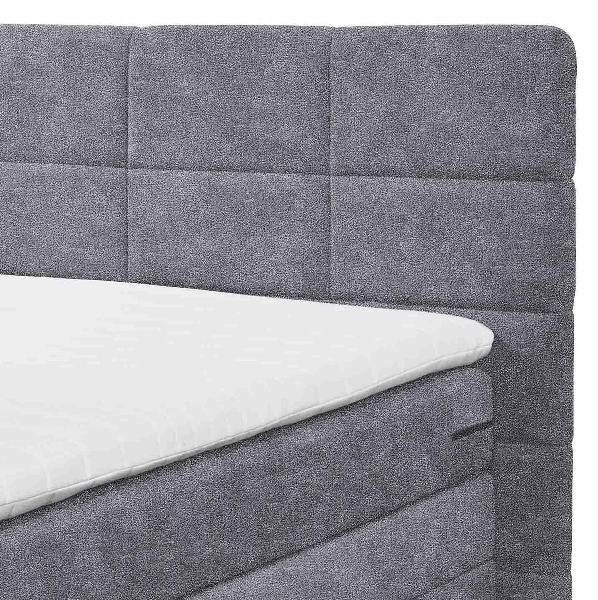 Boxspringbett Mit Topper & Bettkasten 180x200 Tacoma 3 - Anthrazit, KONVENTIONELL, Kunststoff/Textil (180/200cm) - MID.YOU
