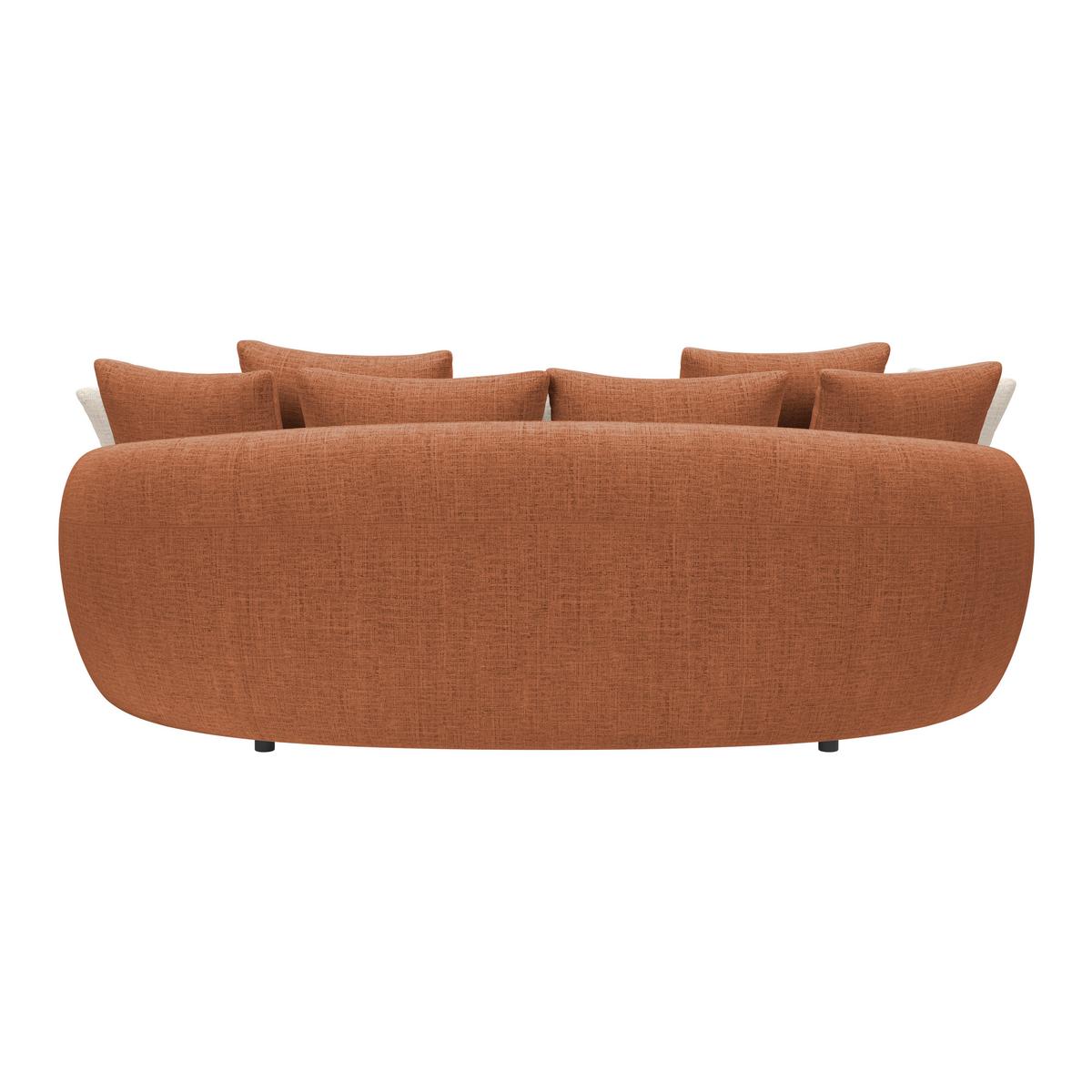 Mega pohovka ARUBA 2, terakotová/prírodná ženilka - čierna/terakotová, Trend, textil/plast (238/80/140cm) - Luca Bessoni