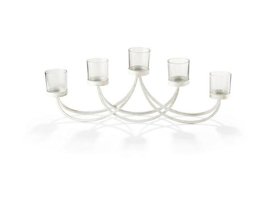 Kerzenhalter Maike - Klar/Weiß, MODERN, Glas/Metall (63/9/17,5cm) - Luca Bessoni Kerzenhalter Maike - Klar/Weiß, MODERN, Glas/Metall (63/9/17,5cm) - Luca Bessoni