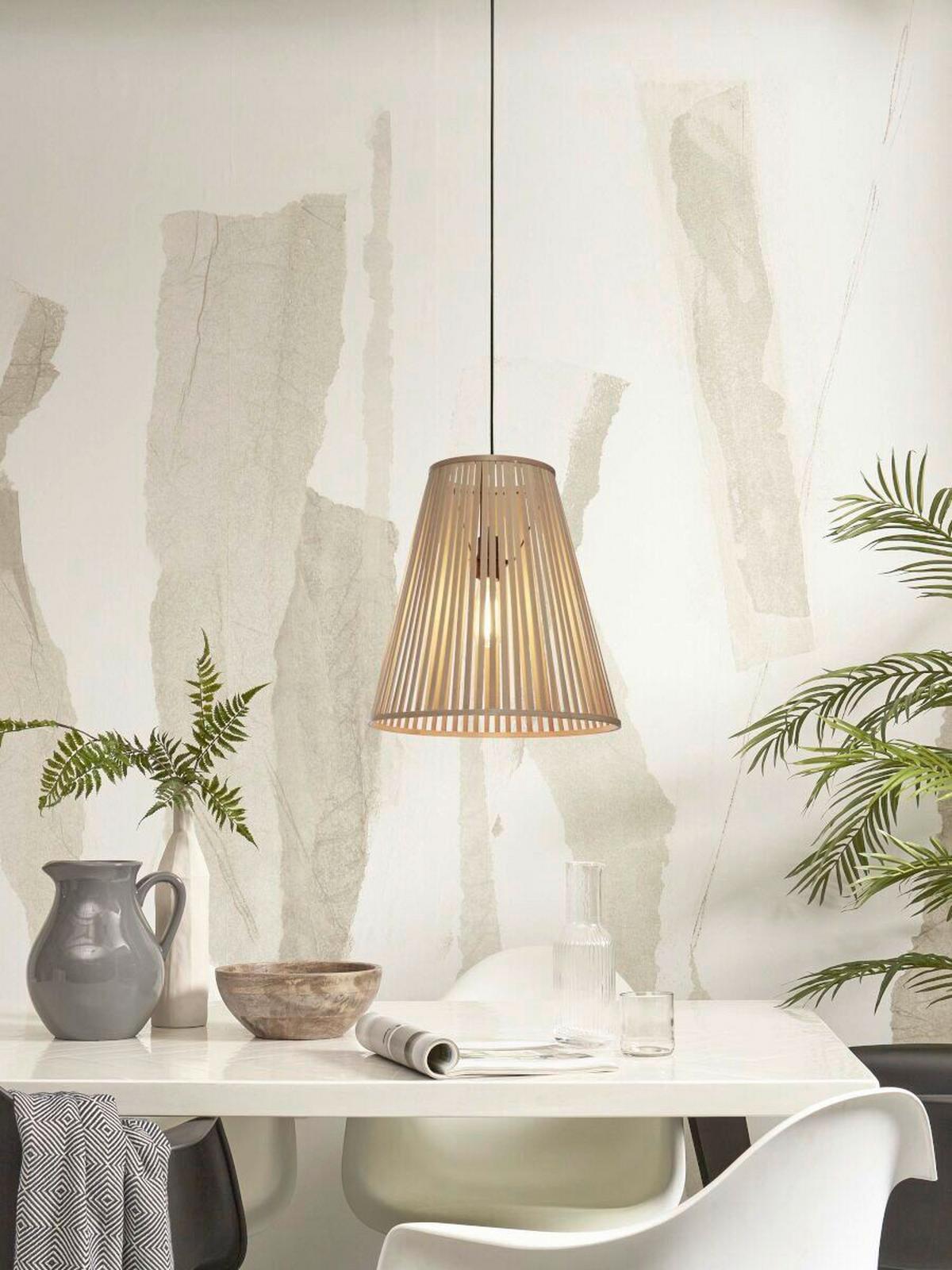 Hängeleuchte Merapi Naturfarben B: 40 cm - Naturfarben, Trend, Holz (40/40/42cm) - Good & Mojo