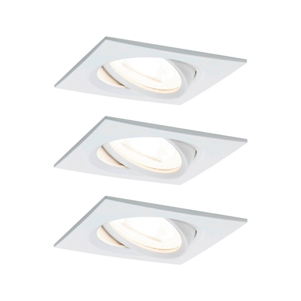 LED-Deckenleuchte L: 8,4 cm, 1-Flammig, Rechteckig - Alufarben/Weiß, Basics, Metall (8,4/8,4cm) - Paulmann