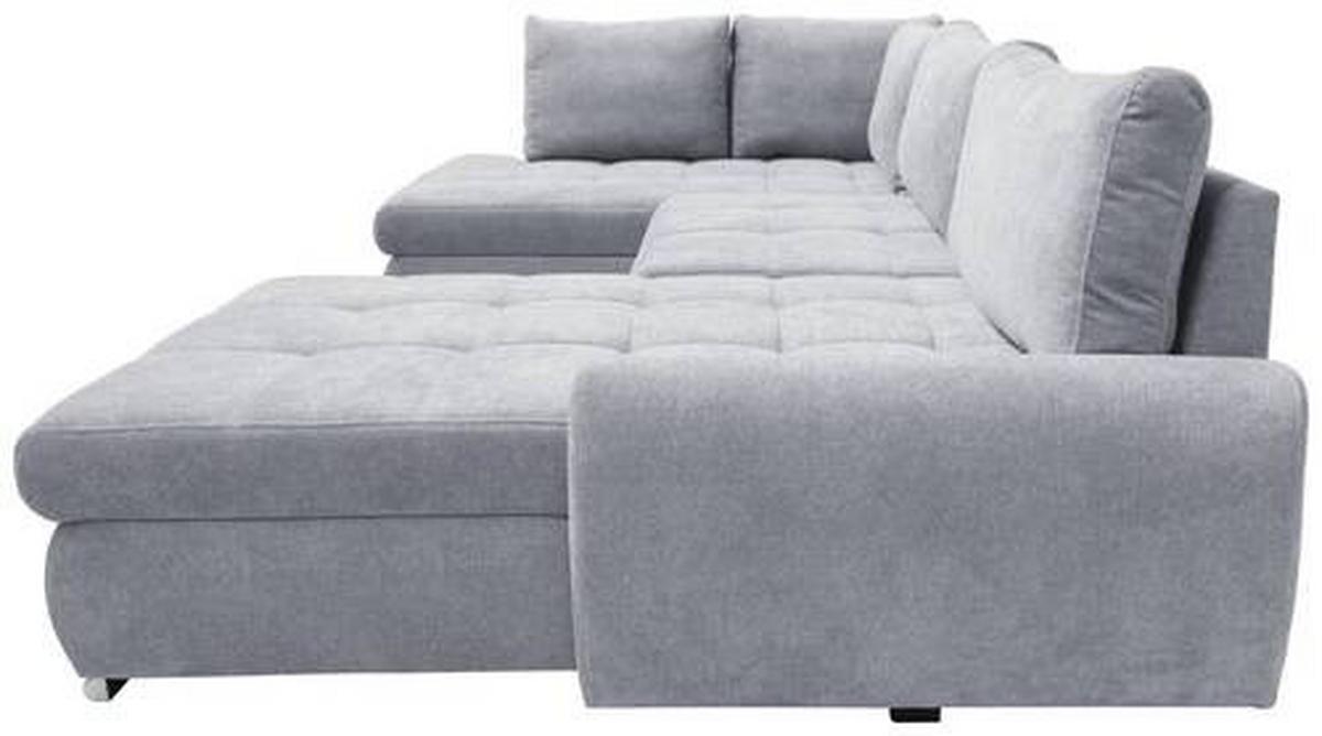 Ecksofa Canion - Chromfarben/Hellgrau, Design, Textil (173/322/174cm) - Livetastic
