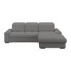 Ecksofa mit Bettfunktion Malaga New Chenille Anthrazit - Anthrazit/Schwarz, KONVENTIONELL, Textil (286/203cm) - Ondega