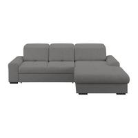 Ecksofa mit Bettfunktion Malaga new Chenille anthrazit - Anthrazit/Schwarz, KONVENTIONELL, Textil (286/203cm) - Ondega