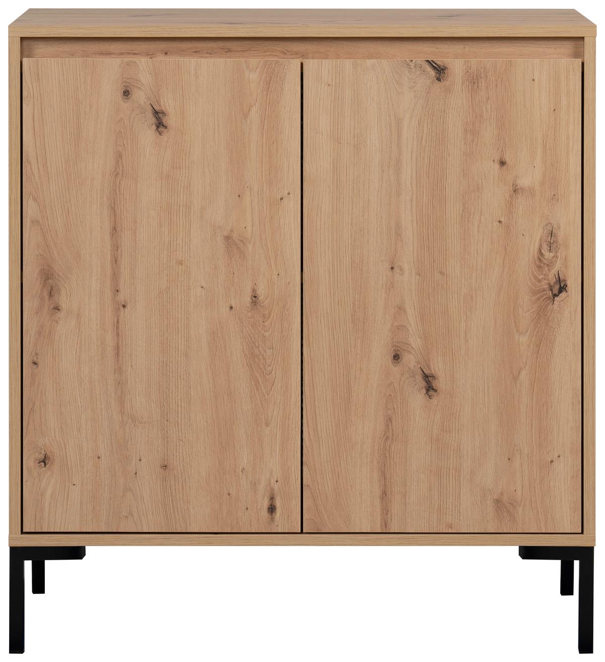 Kommode 81cm Korsika Eiche Artisan Dekor - Schwarz/Eiche Artisan, Design, Holzwerkstoff (81/87/40cm) - MID.YOU