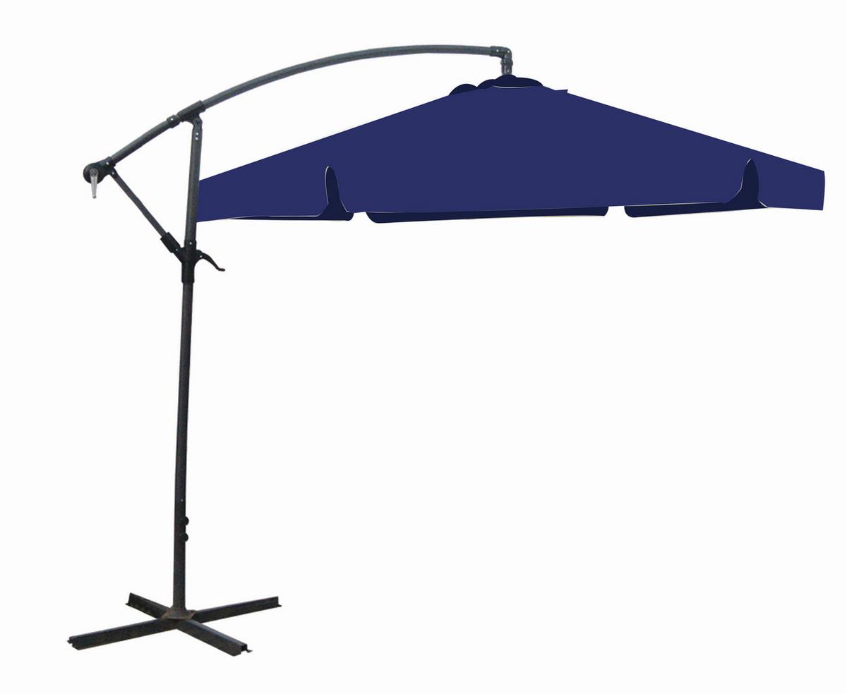 Ampelschirm Ampelschirm Ø 300 Cm - Blau/Anthrazit, Basics, Kunststoff/Metall (300/250/300cm) - Gardenson