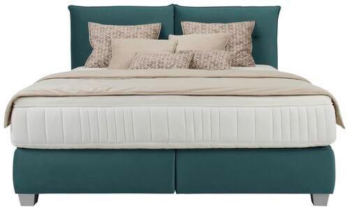 Posteľ boxspring Fog 160x200cm,mint - mätovozelená/strieborná, textil/plast (160/200cm) - Premium Living
