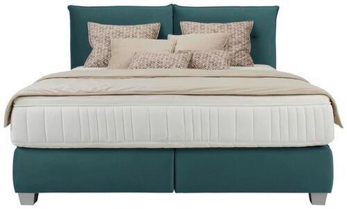 Postel boxspring Fog 180x200cm,mint - barvy stříbra/mátově zelená, dřevo/kompozitní dřevo (180/200cm) - Premium Living