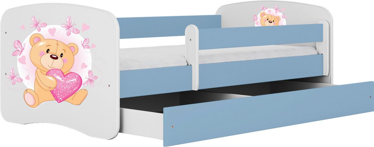 Kinder-/Juniorbett Babydreams inkl. Matratze 80x160 - Blau/Birkefarben, MODERN, Holz/Holzwerkstoff (80/160cm) - MID.YOU