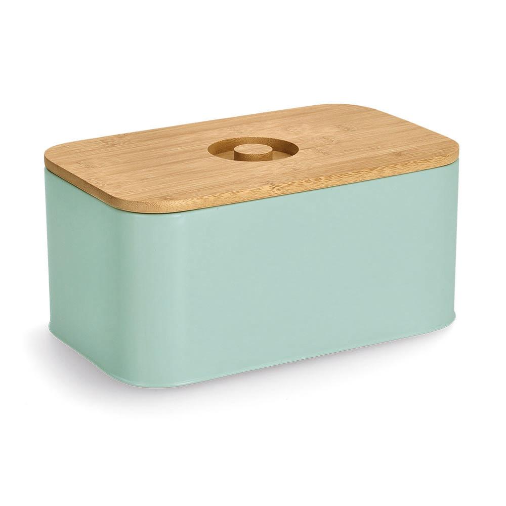 Brotkasten Mintgrün B: 30 Cm - Mintgrün, Basics, Holz/Metall (30/18/14cm) - Zeller Present