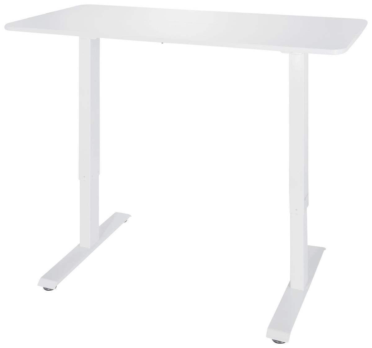 Schreibtisch Stand Cr Weiß - Weiß, MODERN, Holzwerkstoff/Metall (120/74/60cm) - MID.YOU