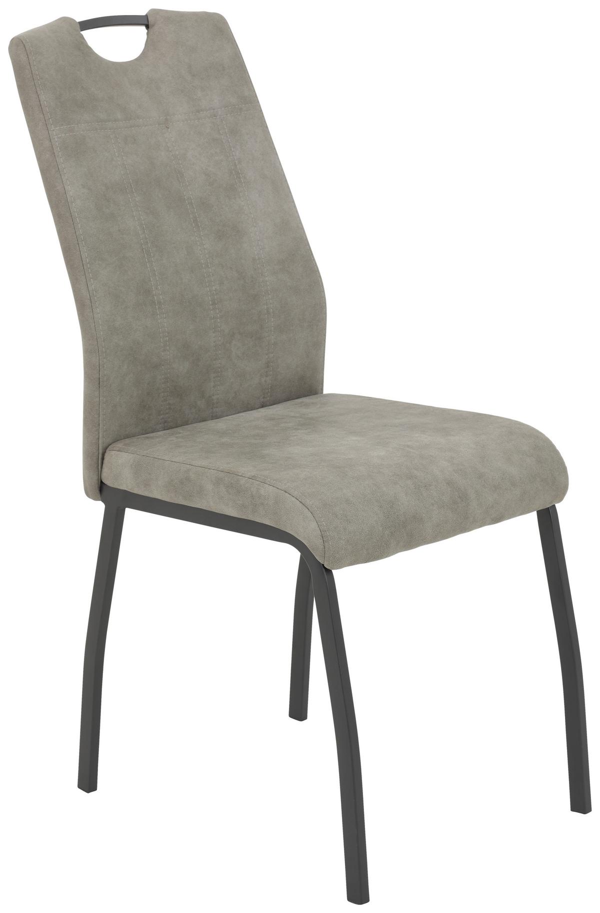 Stuhl-Set Elif II S Grau - Grau, MODERN, Textil/Metall (44/96/64cm) - MID.YOU