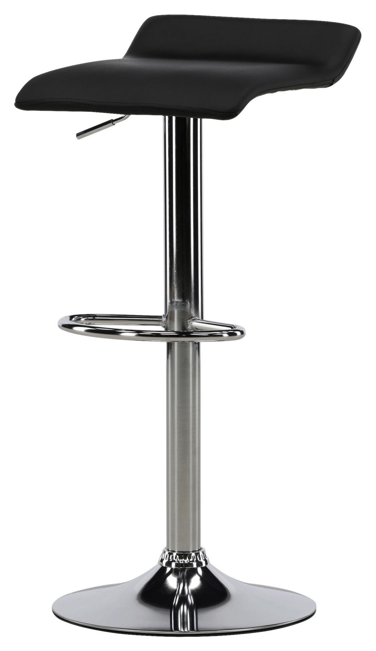 Barhocker-set Jonna - Silberfarben/Schwarz, Design, Textil/Metall (38/84/38cm) - Livetastic