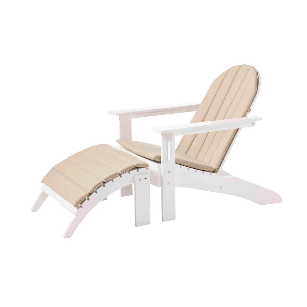 Gartenliege Adirondak, weiß 105x88x80 cm - Weiß Hochglanz, Natur, Holz (105/88/80cm) - Gardenson