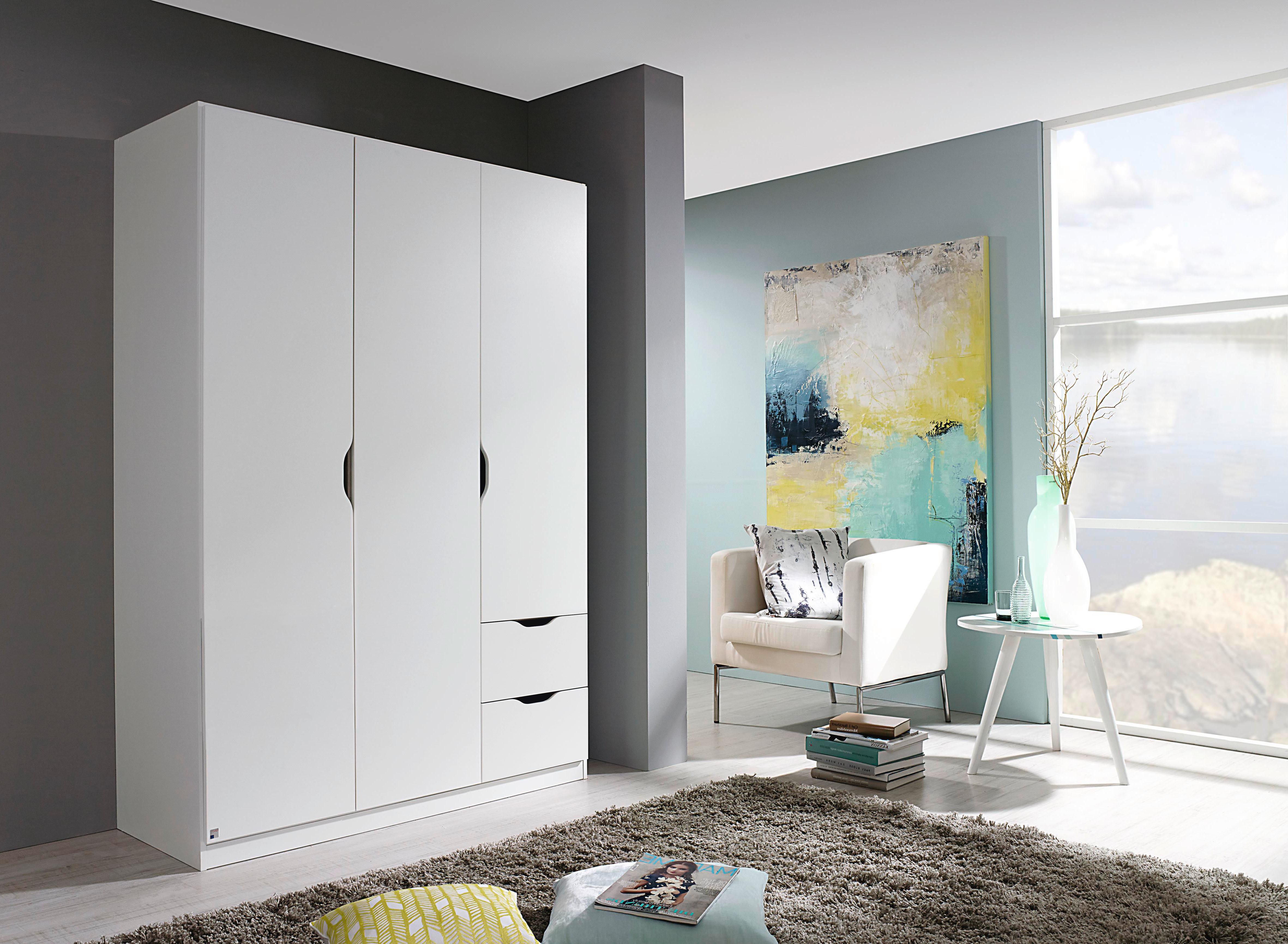 Drehtürenschrank grifflos 136 cm Freising Weiß