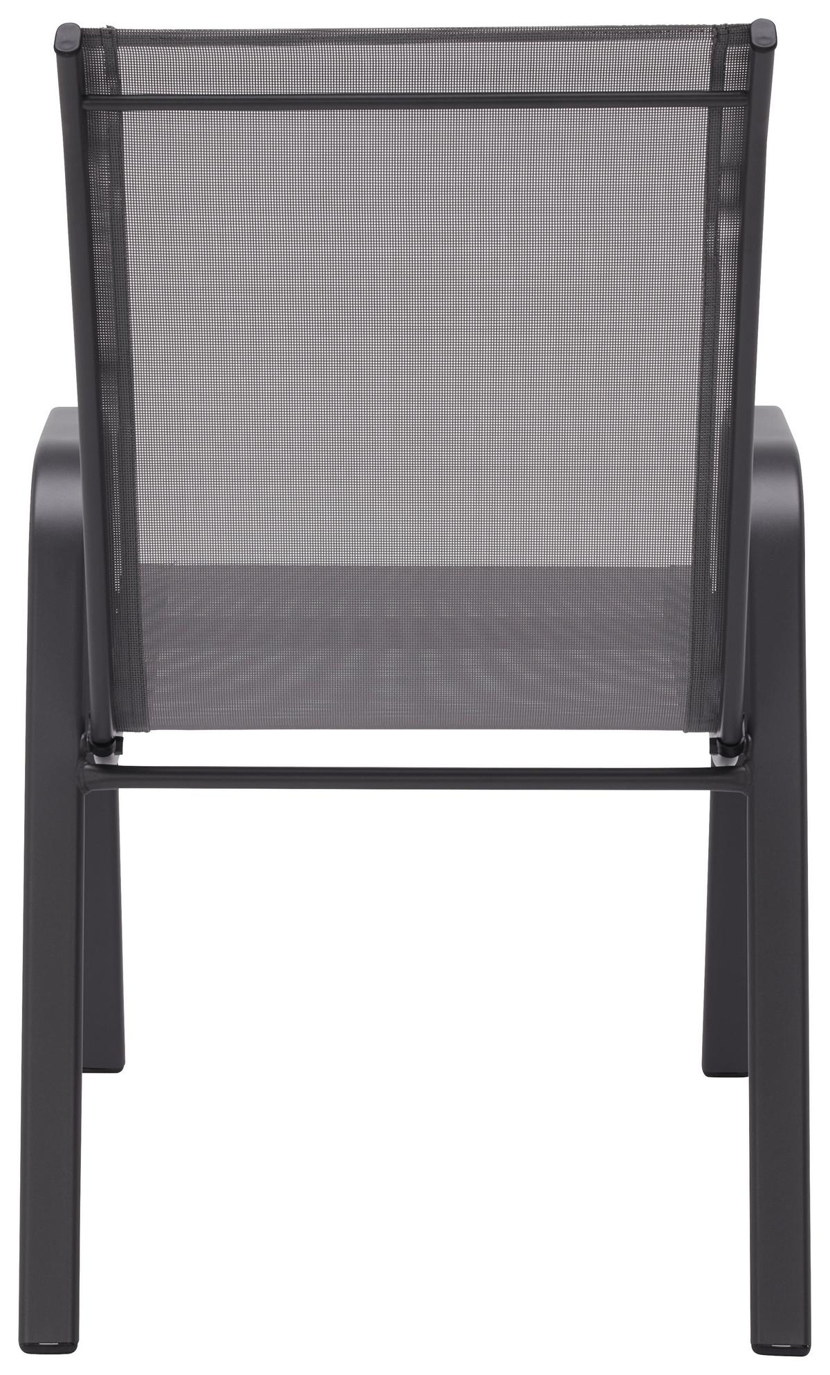 Gartensessel Stapelbar Alexis Stahl/Textilene - Anthrazit, MODERN, Textil/Metall (54/92/73cm) - Ondega