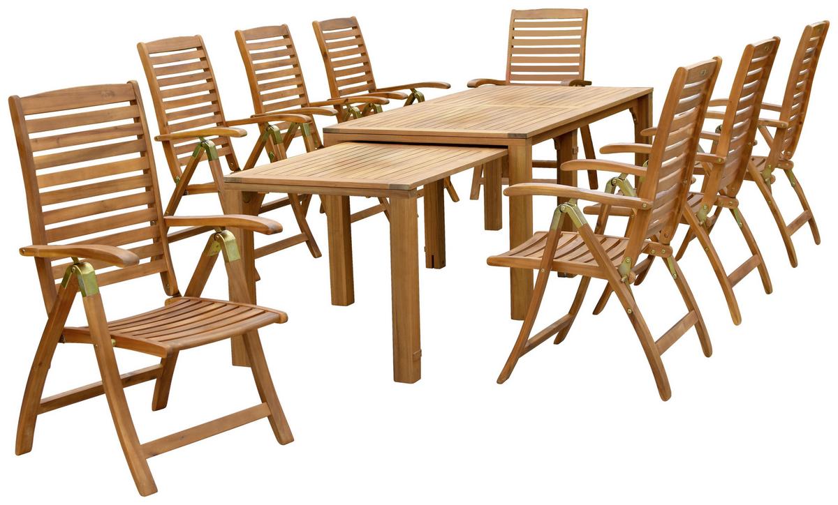 Gartenmöbel Set 9-Tlg Paraiba Aus Akazienholz - Naturfarben, MODERN, Holz - Gardenson