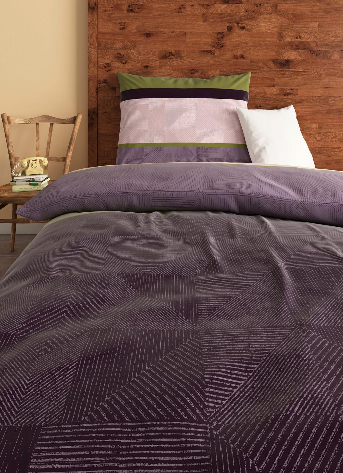 Ágyneműhuzat-garnitúra Giselle - lila/szürke, Romantik / Landhaus, textil (140/200cm) - James Wood