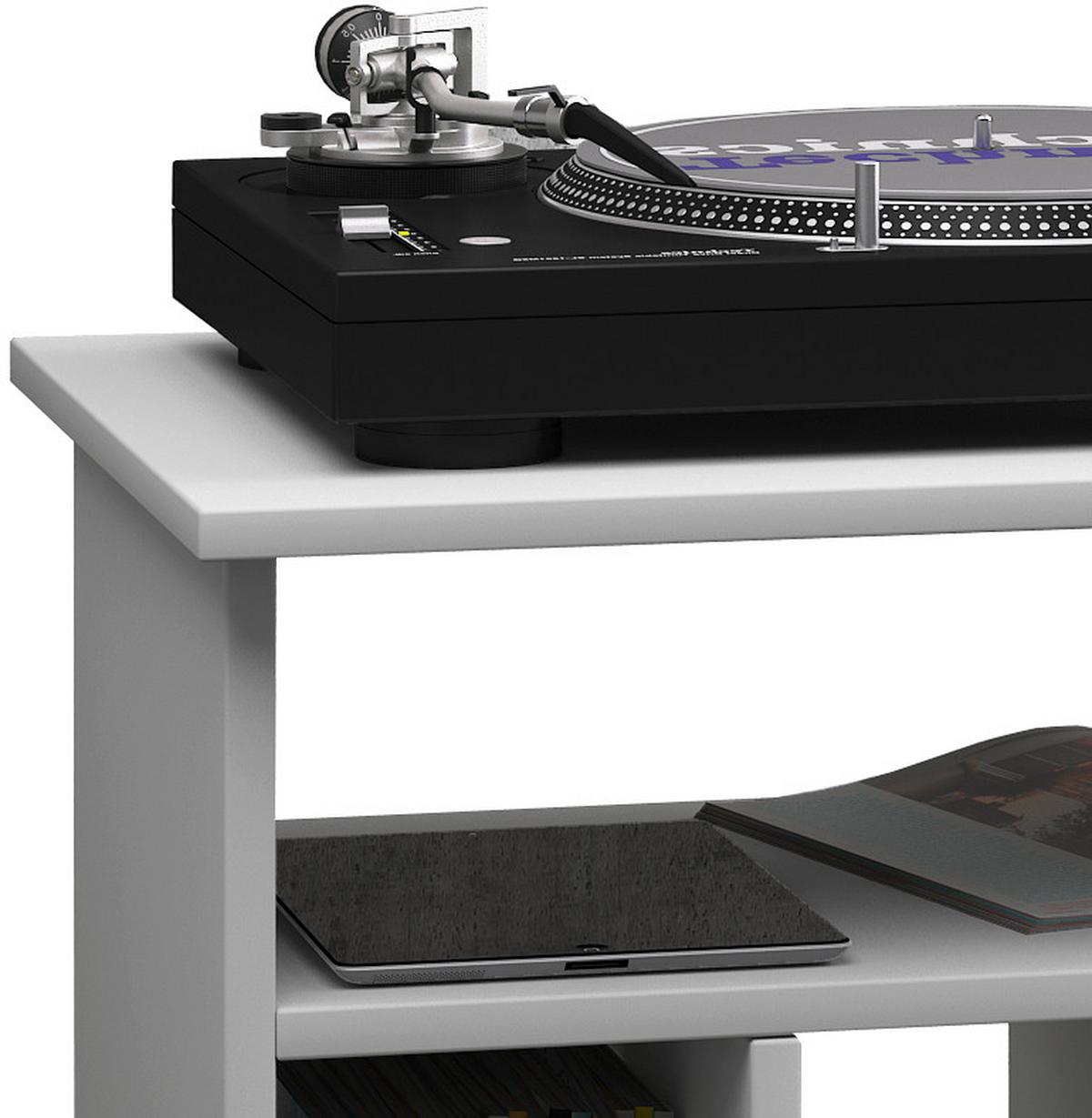 Regál na gramofónové desky Rental šířka 60cm bílá - bílá, Basics, kompozitní dřevo (60/59/45cm) - MID.YOU