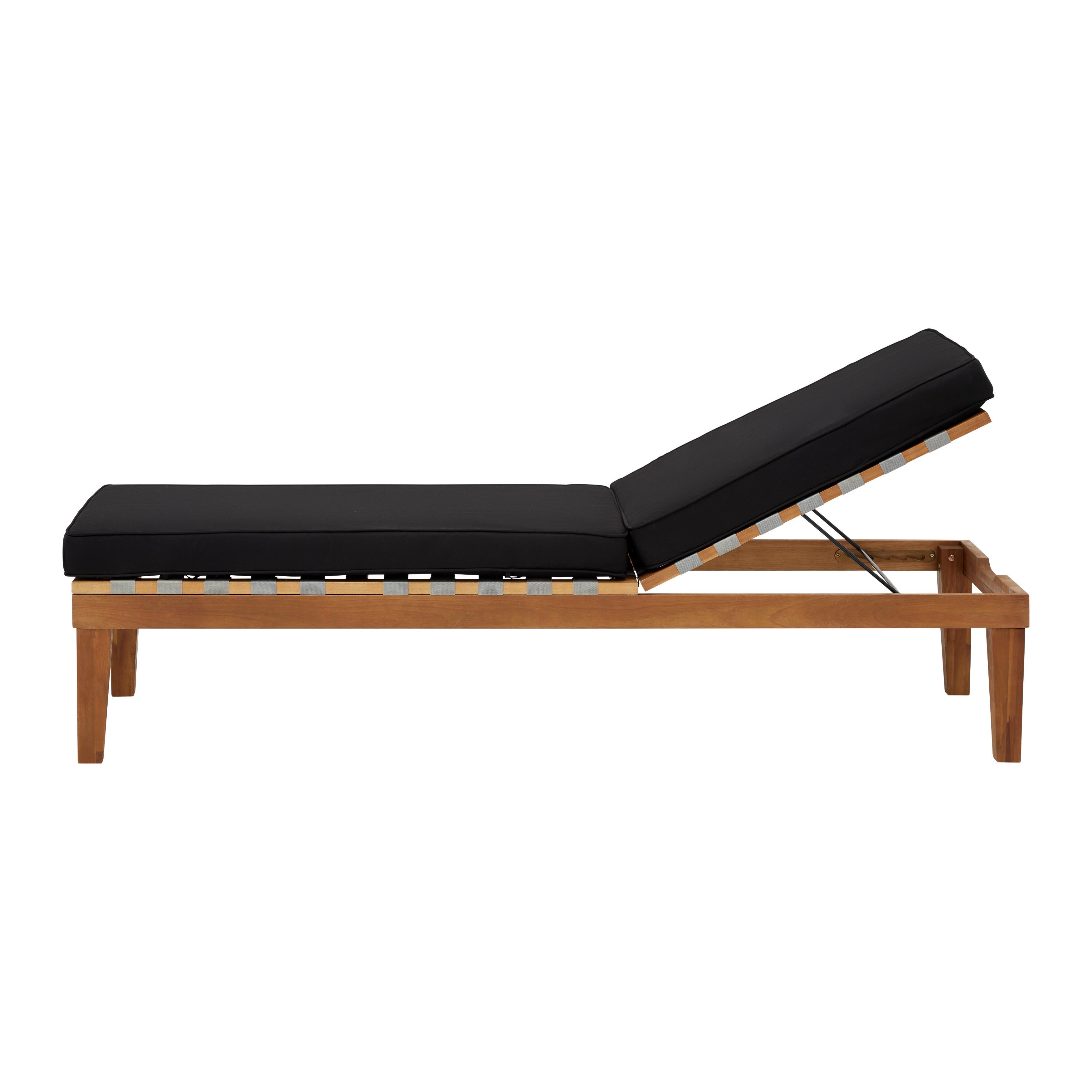 Zahradní Lehátko Ava Masiv - tmavě šedá/barvy akácie, Moderní, kov/dřevo (189,5/80/70cm) - Bessagi Garden