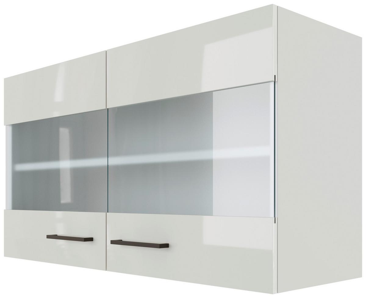 Kuchyňská horní skříňka LEVI - šedá/černá, Moderní, kov/kompozitní dřevo (100/54/32cm) - FlexWell