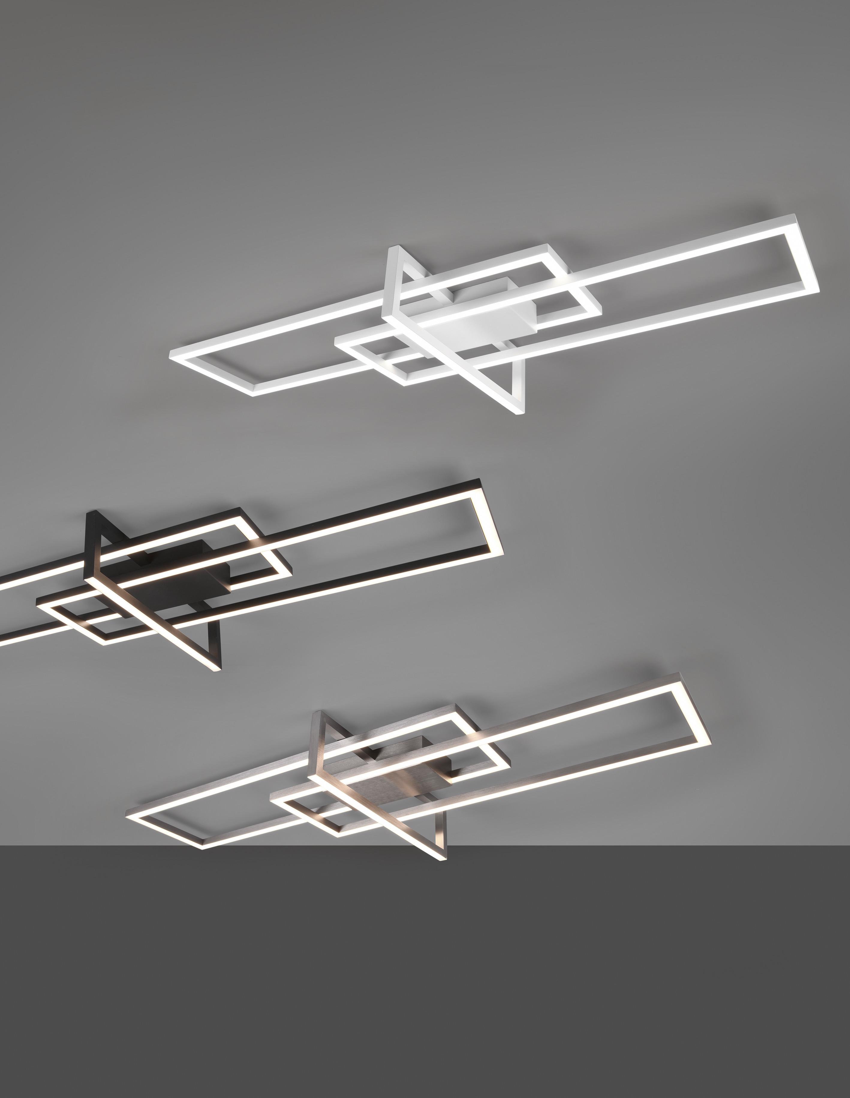 Led-deckenleuchte Salinas L: 100 Cm, Dimmbar - Nickelfarben, Design, Metall (100/11/40cm) - Trio Leuchten