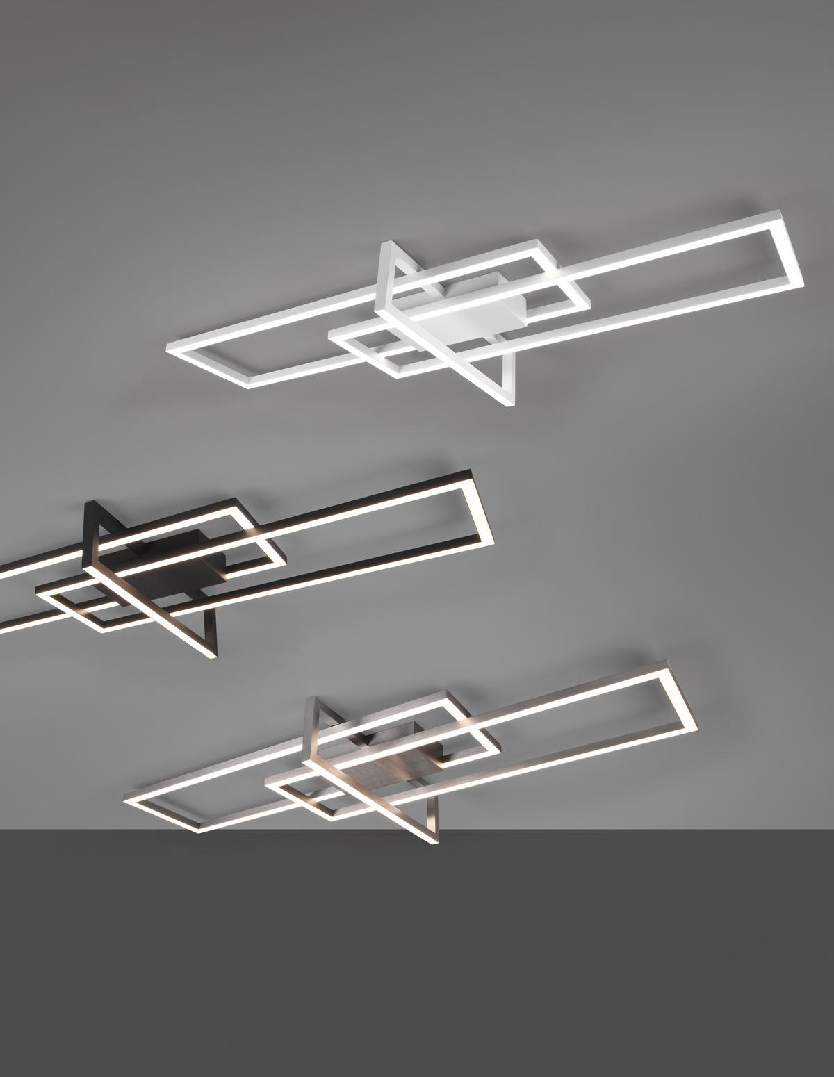 Led-deckenleuchte Salinas L: 100 Cm, Dimmbar - Nickelfarben, Design, Metall (100/11/40cm) - Trio Leuchten