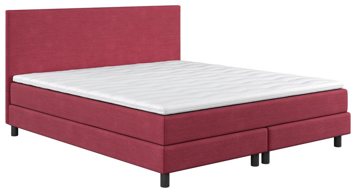 Boxbett mit Topper Andorra 180x200 cm Beere - Beere/Schwarz, MODERN, Holzwerkstoff/Textil (180/200cm) - MID.YOU