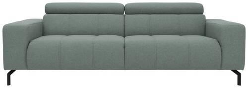 3-sitzer-sofa Kopfteil Verstellbar Cunelli Türkis - Schwarz/Hellblau, Design, Textil (238/79/104cm) - MID.YOU