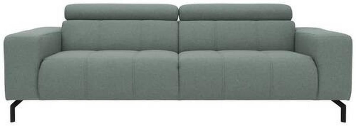 3-sitzer-sofa Cunelli Türkis Webstoff - Schwarz/Hellblau, Design, Textil (238/79/104cm) - MID.YOU