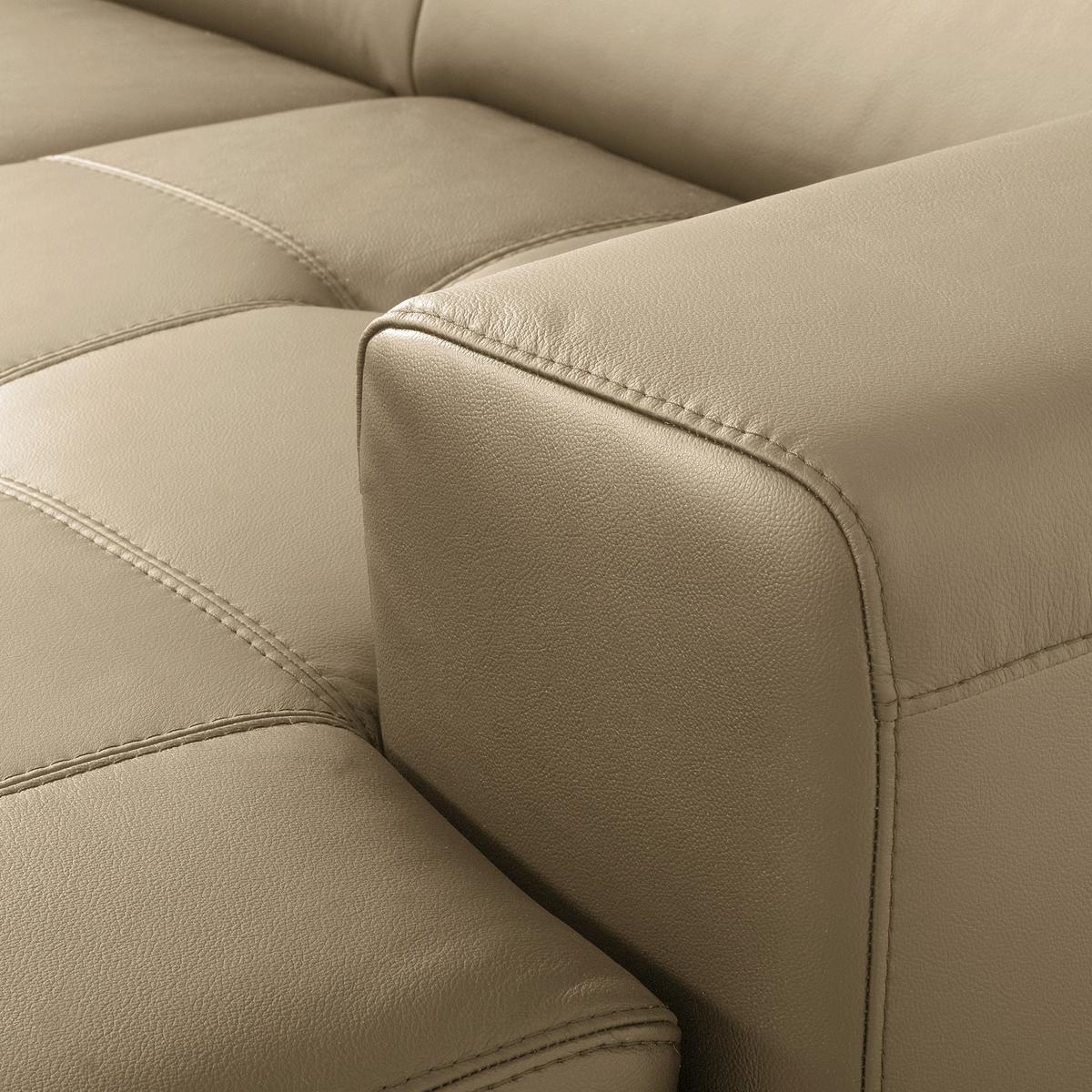 Ecksofa Torino Teilleder Hellgrau 247x173 - Hellgrau/Schwarz, Design, Leder/Textil (247/173cm) - Livetastic