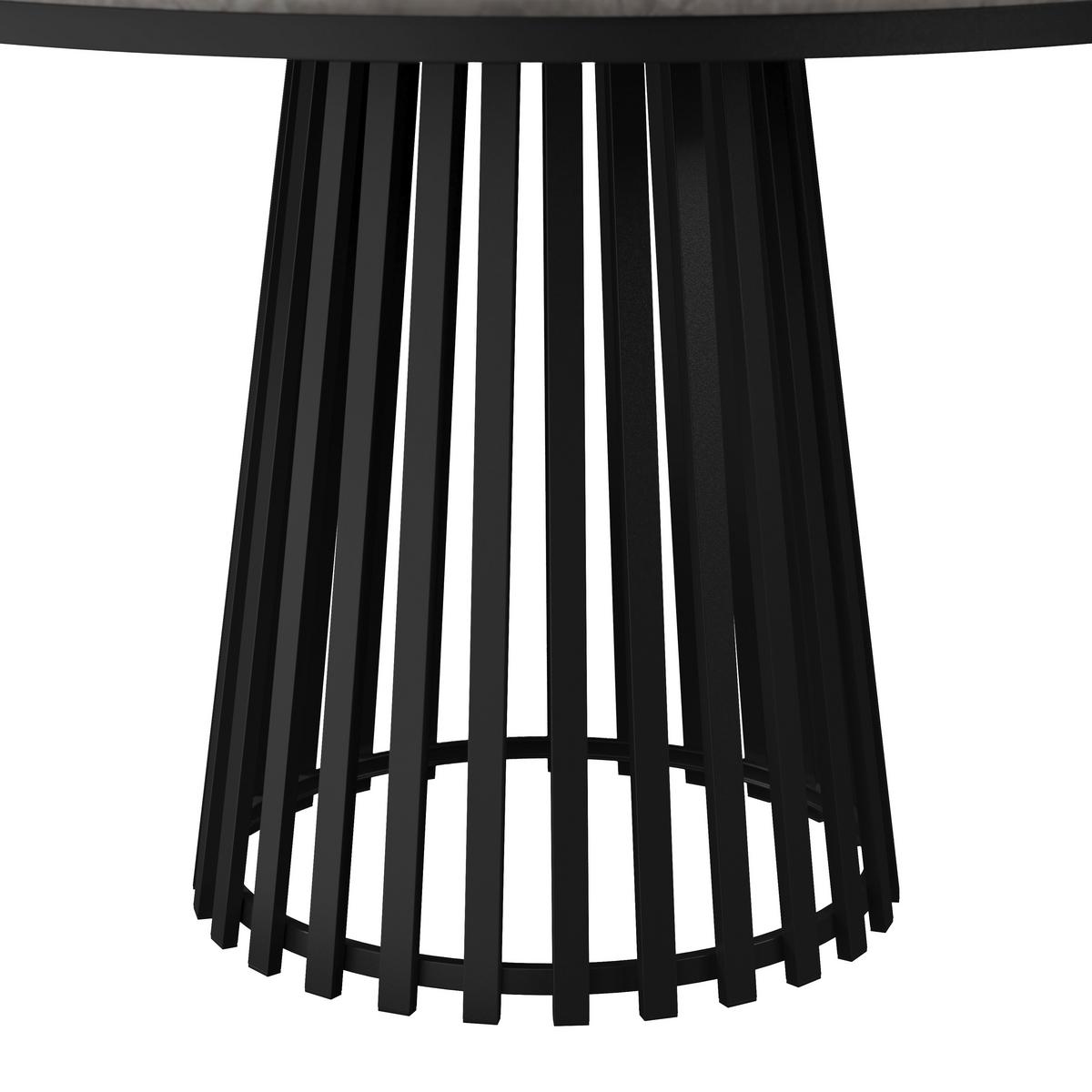 Jídelní stůl Pela, P: 110 cm - šedá/černá, Moderní, kov/kompozitní dřevo (110/110/75cm) - Bessagi Home