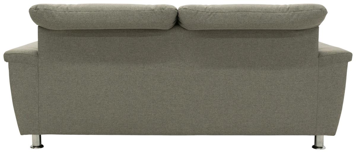 2-Sitzer-Sofa Franzi Armlehnen Silberfarben Webstoff - Chromfarben/Graubraun, KONVENTIONELL, Textil (190/81/97cm) - MID.YOU