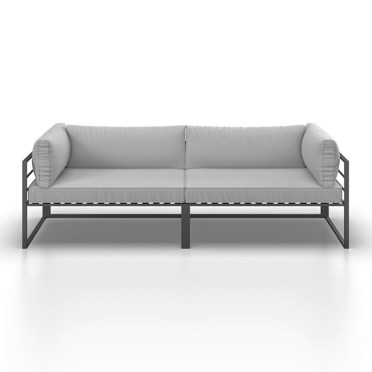 TERASOVÁ SEDACÍ SOUPRAVA MALINA - šedá/černá, Moderní, kov/textil (230/60/70,5cm) - Bessagi Garden