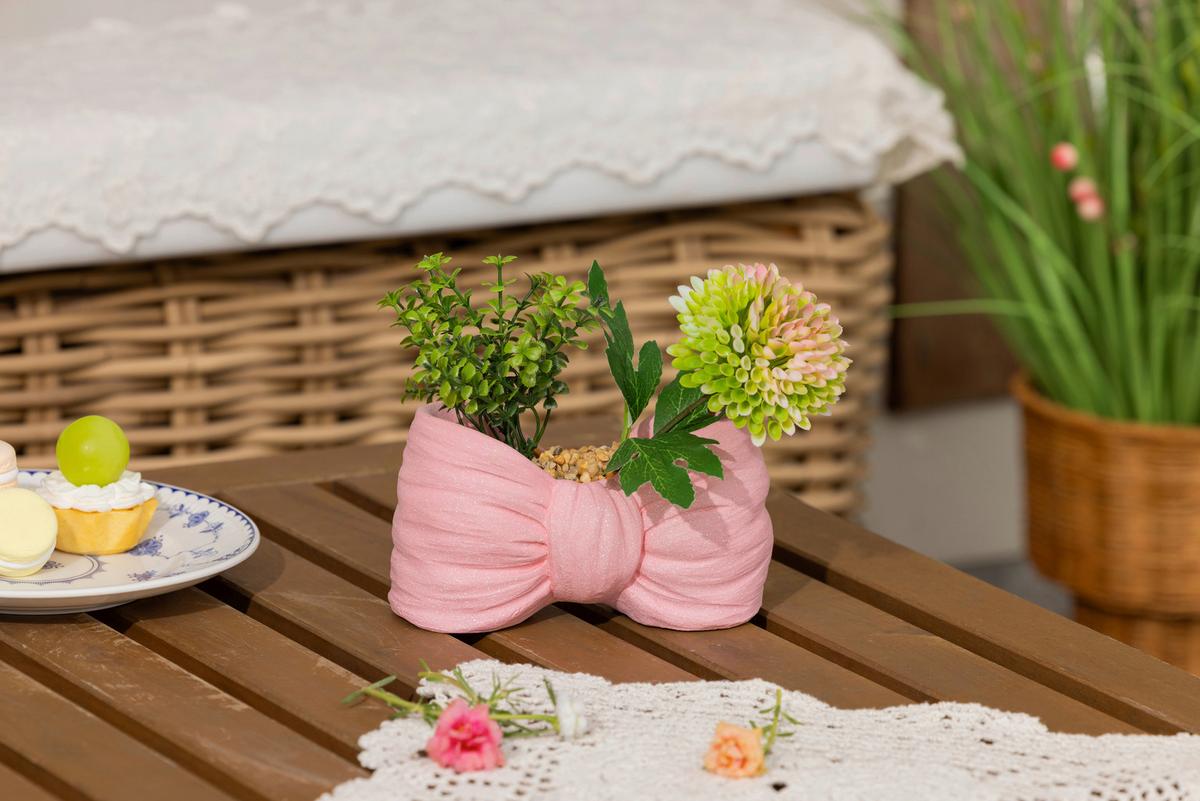 Blumentopf Daisy - Pink/Gelb, KONVENTIONELL, Stein (16/8/16cm) - Luca Bessoni