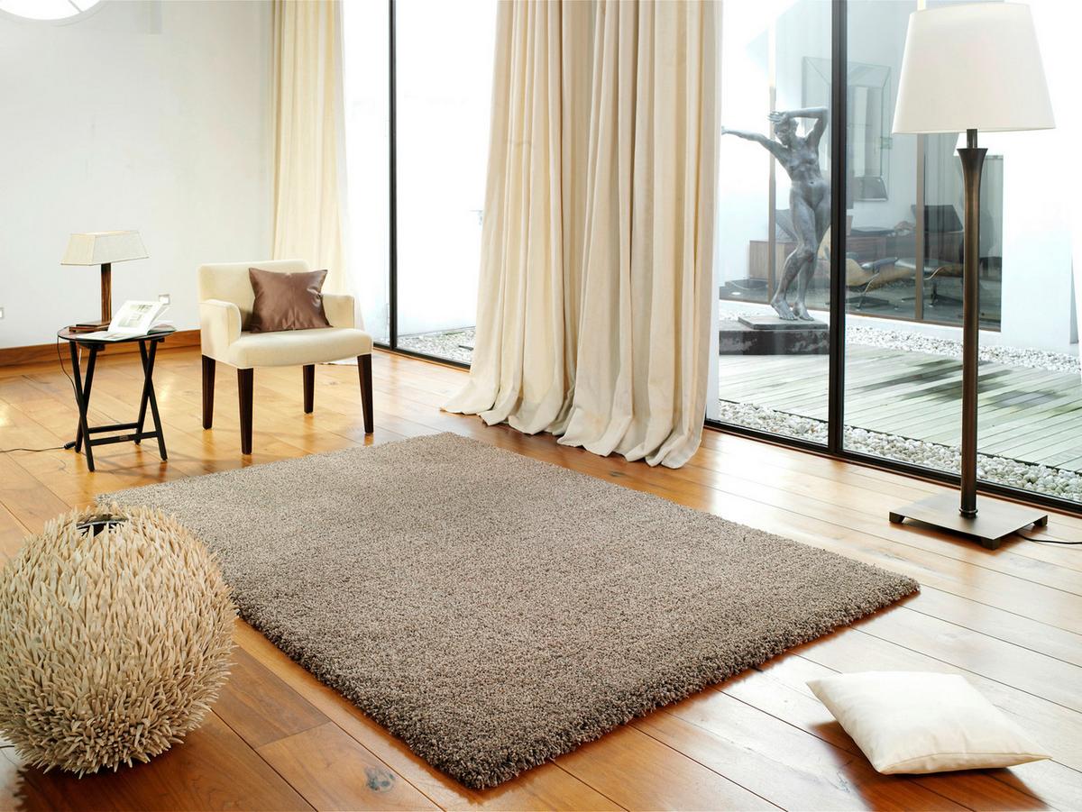 Hochflorteppich Fashion Shaggy Hellbraun 80x200 cm - Hellbraun, Basics, Textil (80/200cm) - Novel