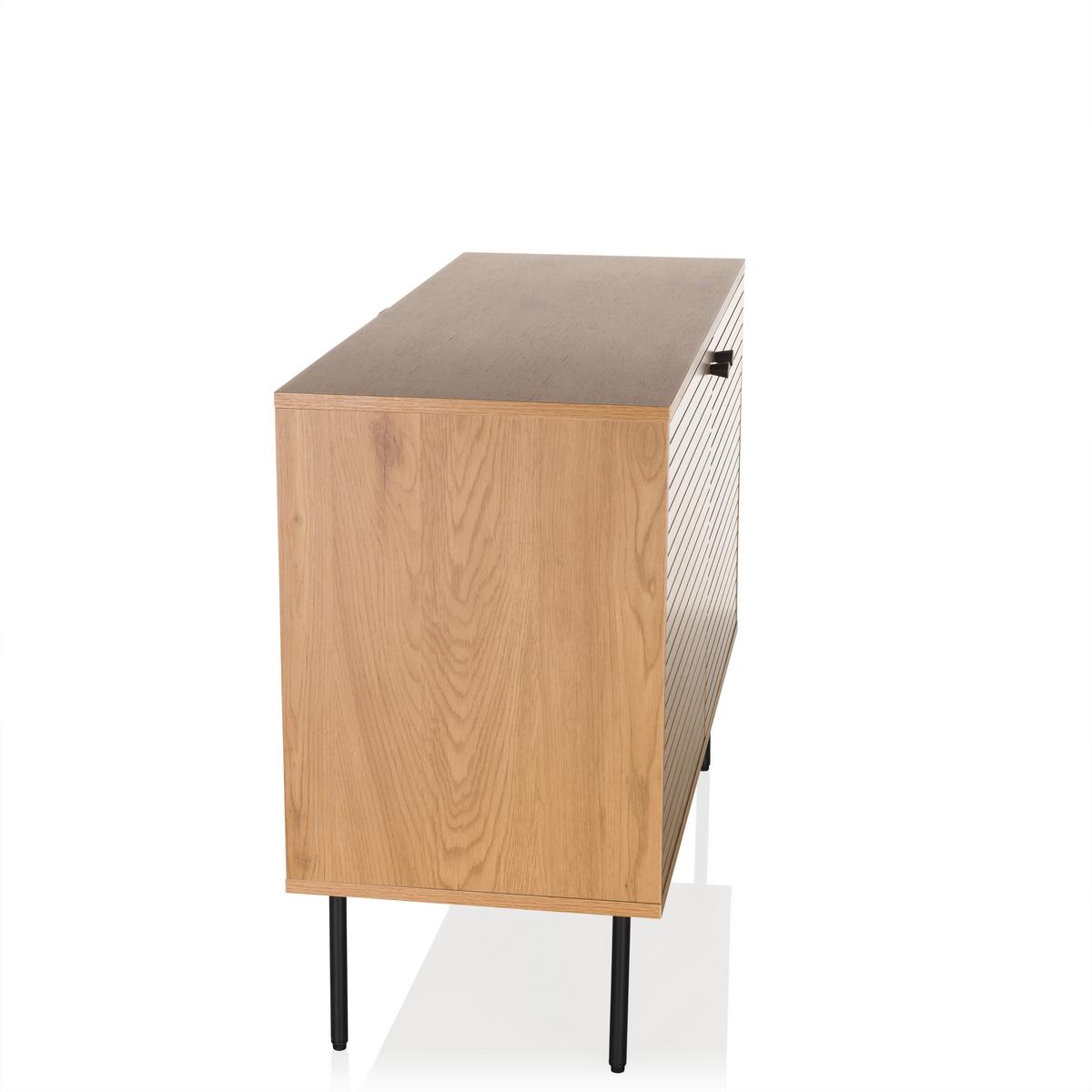 Linno S Sideboard Eichefarben B: 100 Cm - Eichefarben/Schwarz, MODERN, Holzwerkstoff (100/74/40cm) - MID.YOU