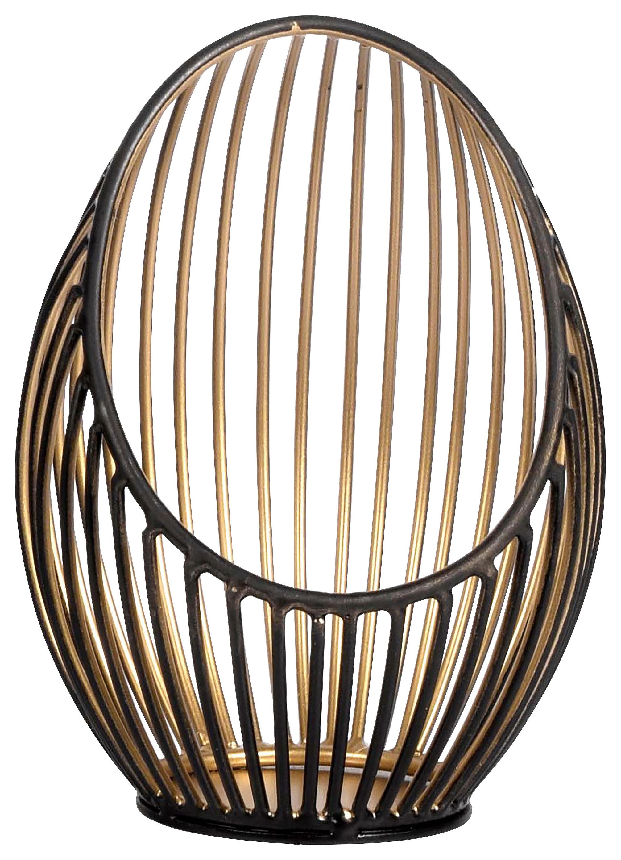 Kerzenhalter Ersin Metall LxBxH: 11x12x15 cm - Goldfarben/Schwarz, KONVENTIONELL, Metall (11/12/15cm) - Luca Bessoni