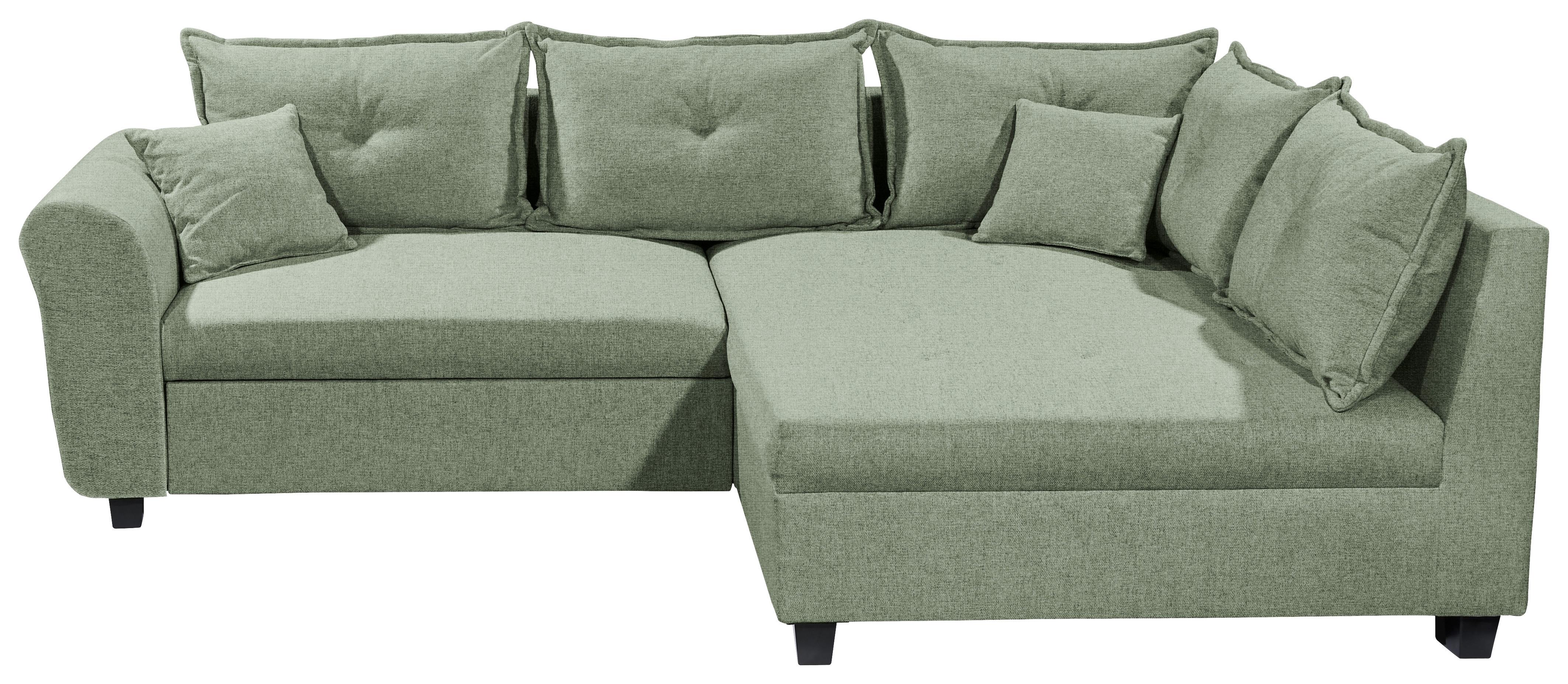 Ecksofa Liz Grün S: 252x175 cm - Schwarz/Grün, MODERN, Textil (252/175cm) - Livetastic