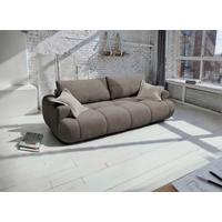 Schlafsofa Alessano Braun, B: 254cm - Beige/Schwarz, MODERN, Holzwerkstoff/Kunststoff (254/69-93/116cm) - MID.YOU