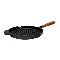 GRILLPFANNE D: 25 mit Buchenholzgriff - Schwarz/Braun, Basics, Holz/Metall (51/25/7.5cm)