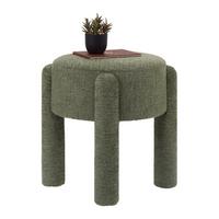 Taburetka LEONIE, zelená ženilka, max. 120 kg - zelená, Lifestyle, kompozitné drevo/textil (47/47/42cm) - Mömax