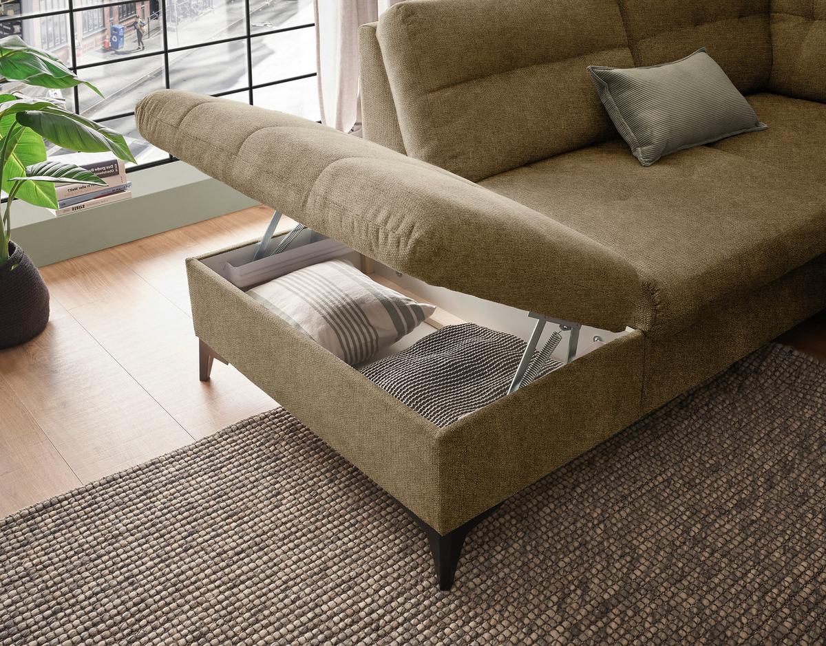 Wohnlandschaft Durban U Terracotta U: 218/324/170 cm - Sandfarben/Schwarz, KONVENTIONELL, Textil (218/324/170cm) - MID.YOU