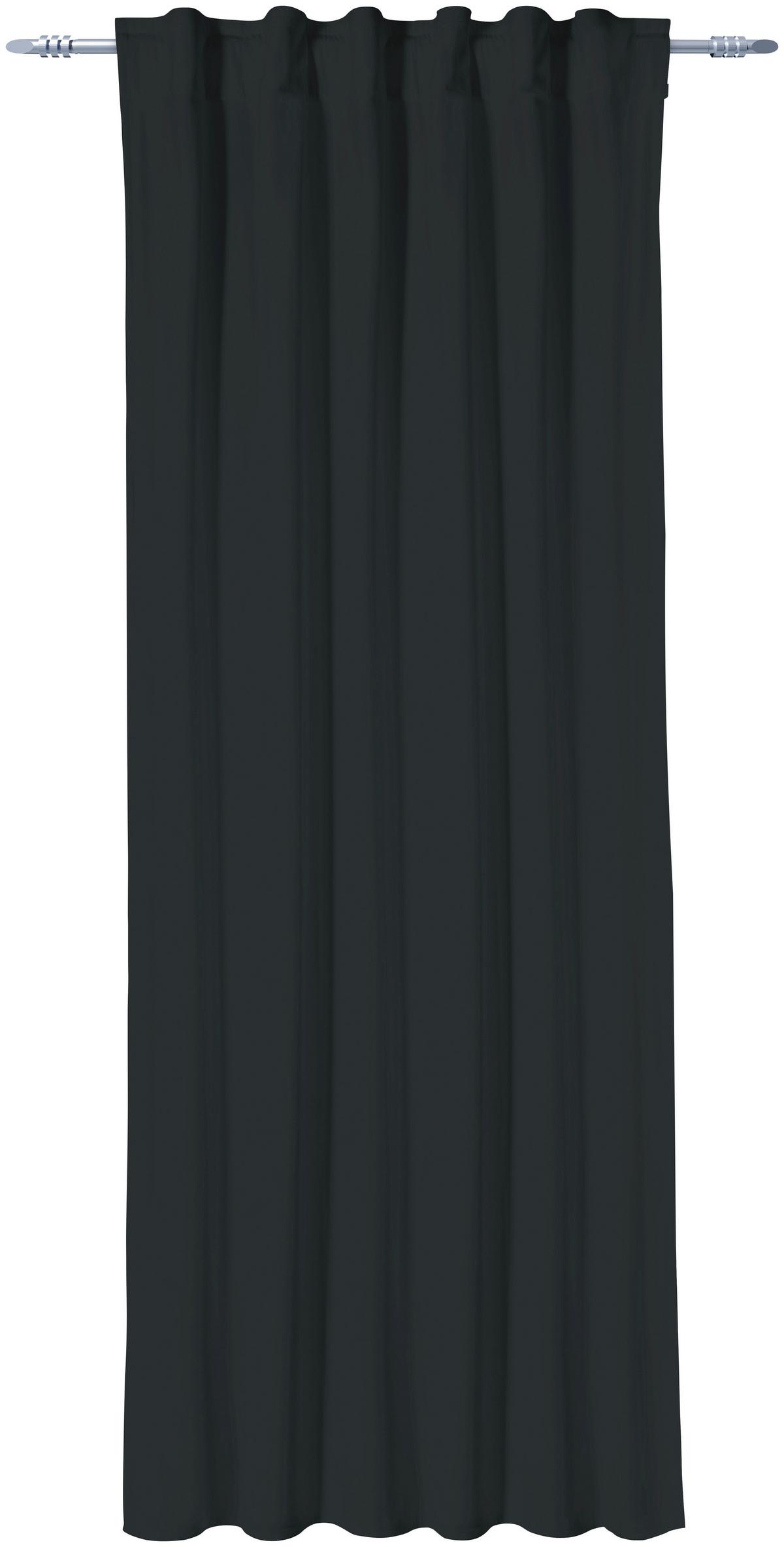 Verdunkelungsvorhang Nino - Schwarz, ROMANTIK / LANDHAUS, Textil (135/245cm) - James Wood