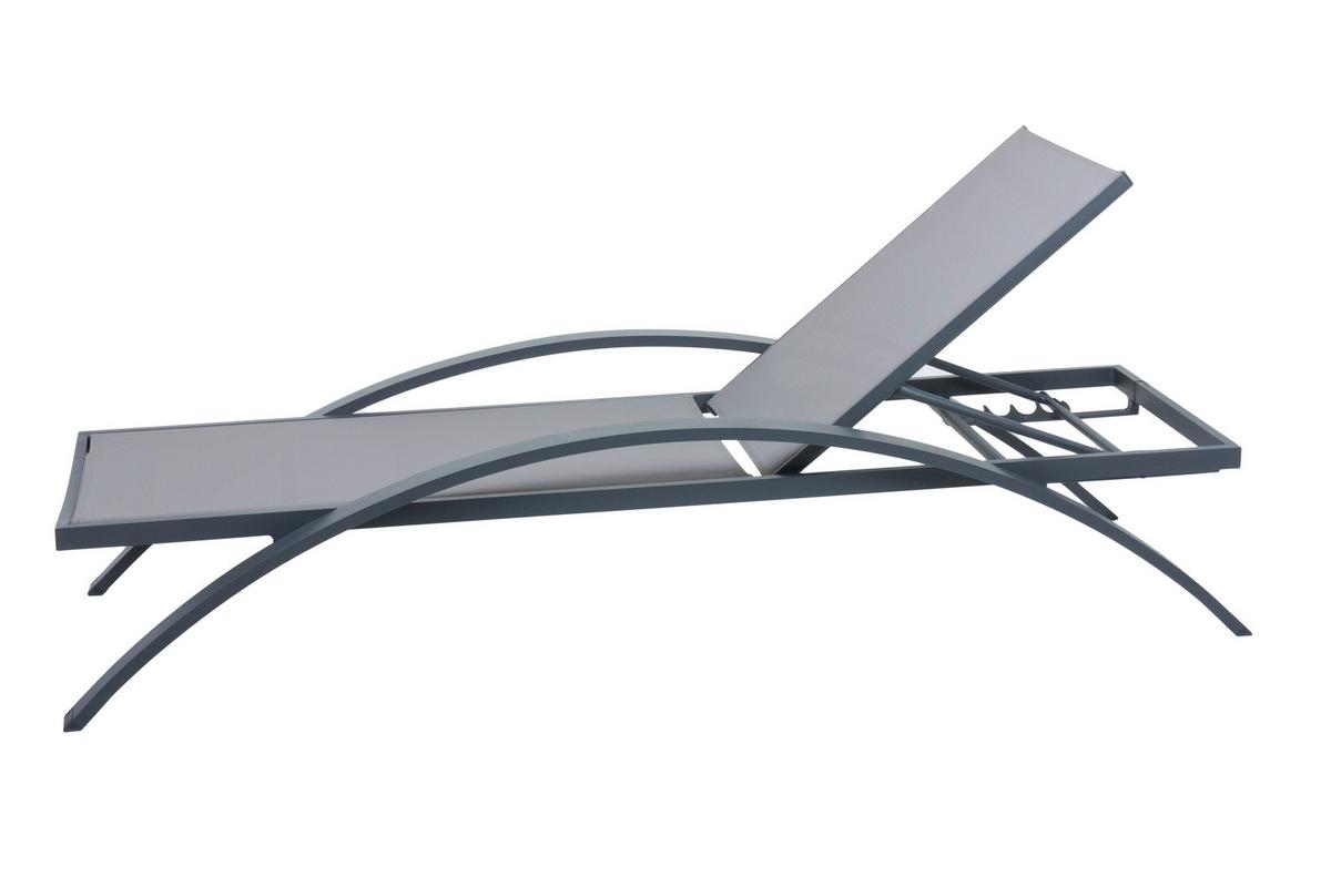 Sonnenliege Donna - Anthrazit/Grau, Basics, Kunststoff/Metall (72/43/197cm) - Gardenson